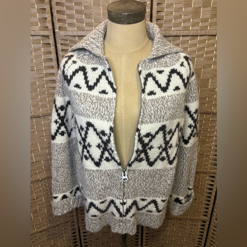 NWT J. CREW Fair Aisle Lambswool, Angora Rabbit, & Wool Zip-up Sweater